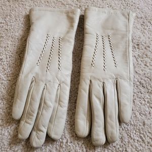 Overland Daphne Cream Leather with Cashmere lined Gloves size small/6.5